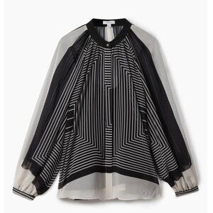 Reiss Charli Stripe Split Sleeve Top 10